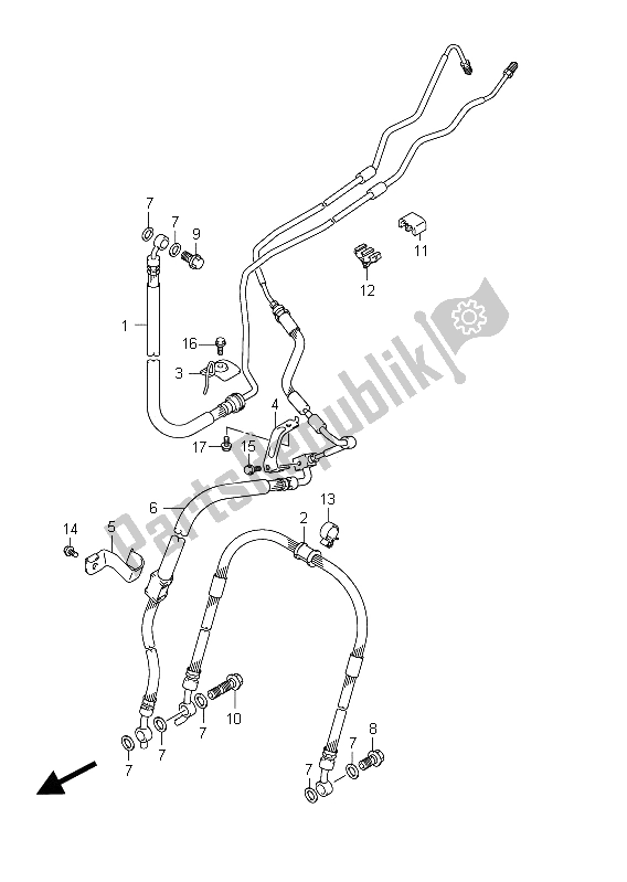 Todas las partes para Manguera Del Freno Delantero (sfv650a E21) de Suzuki SFV 650A Gladius 2011