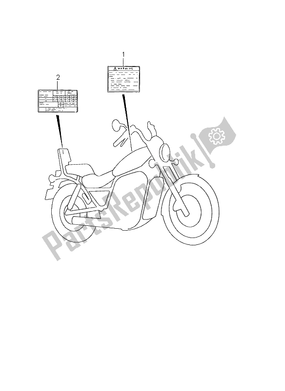 Wszystkie części do Etykieta Ostrzegawcza Suzuki VS 1400 Intruder 2003