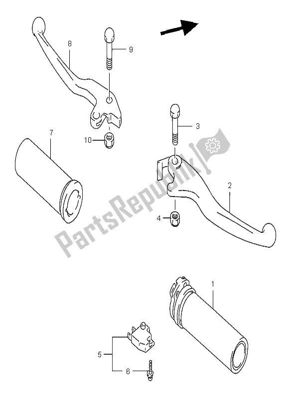 Toutes les pièces pour le Levier De Poignée du Suzuki VS 800 Intruder 1996