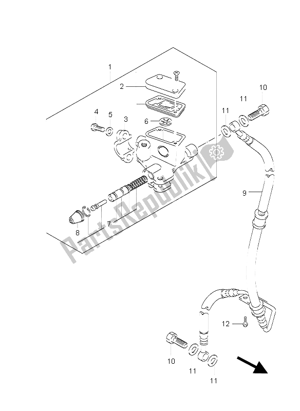 Tutte le parti per il Pompa Freno Anteriore del Suzuki AY 50A LC Katana 2005