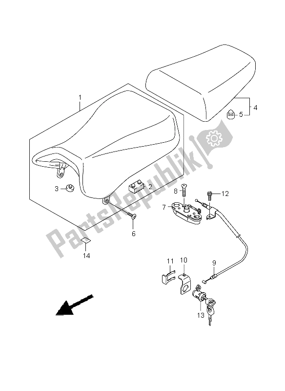 All parts for the Seat of the Suzuki SV 650 Nsnasa 2009