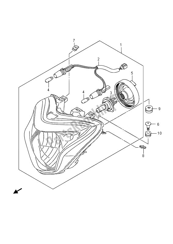 Tutte le parti per il Faro del Suzuki GW 250 Inazuma 2014