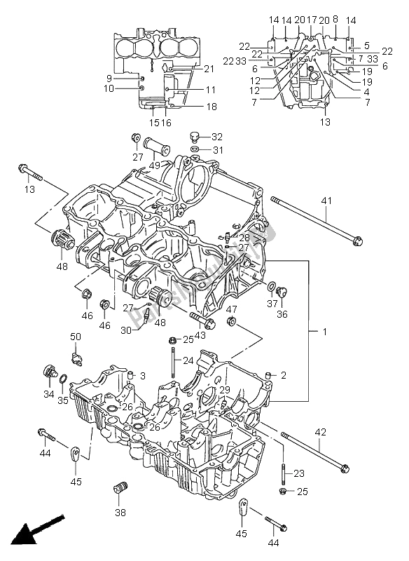 Todas las partes para Caja Del Cigüeñal de Suzuki GSX 600F 1997