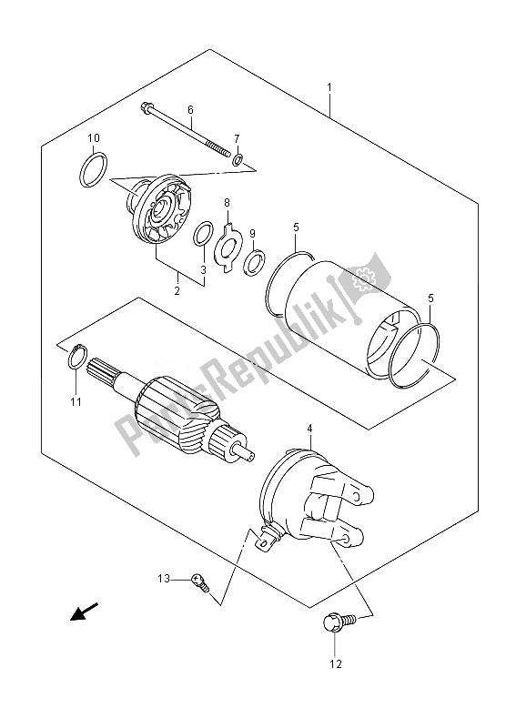 Tutte le parti per il Motore Di Avviamento del Suzuki UH 200A Burgman 2014