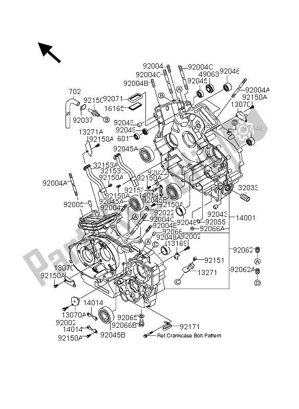 Todas las partes para Caja Del Cigüeñal de Suzuki VZ 1600 Marauder 2005