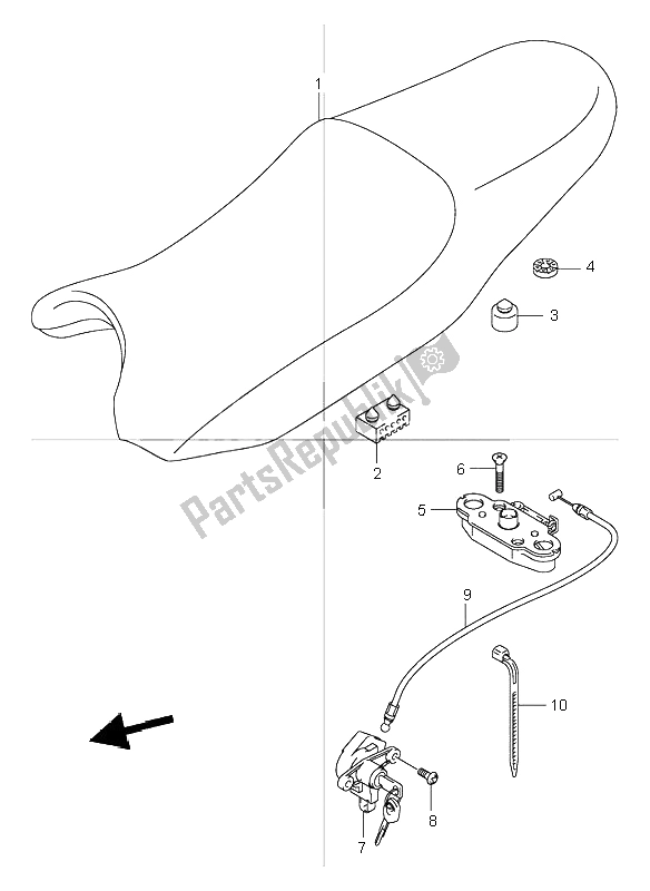 All parts for the Seat of the Suzuki GSF 600 NSZ Bandit 2004