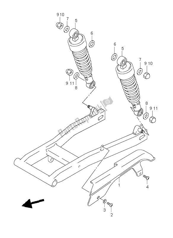 Tutte le parti per il Cassa A Catena del Suzuki VL 125 Intruder 2002