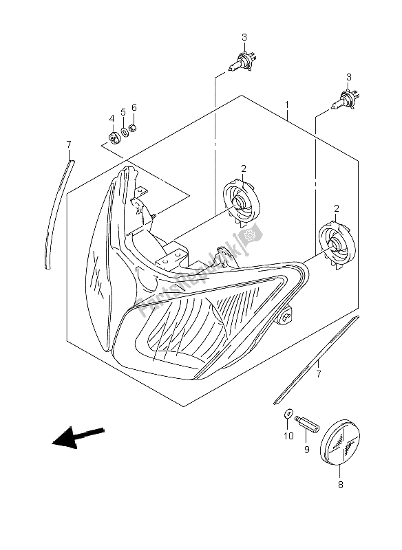 All parts for the Headlamp (e24) of the Suzuki DL 1000 V Strom 2008