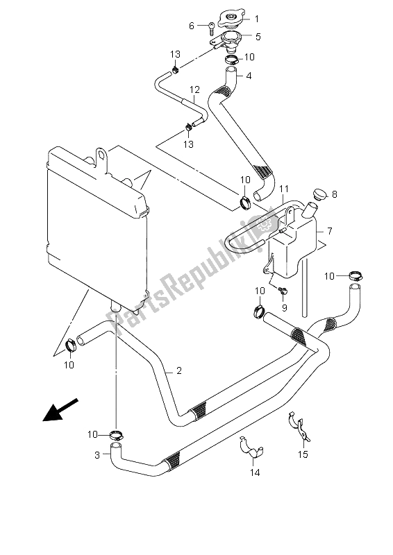 All parts for the Radiator Hose of the Suzuki UH 125 Burgman 2009