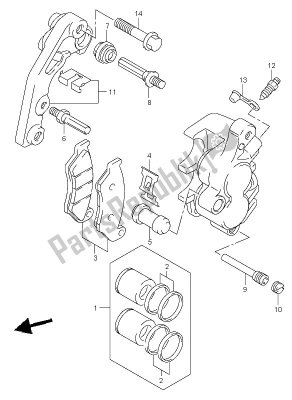 Wszystkie części do Zacisk Przedni Suzuki DR Z 400E 2003