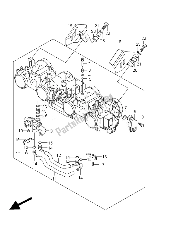 All parts for the Throttle Body of the Suzuki GSF 650 Nsnasa Bandit 2010