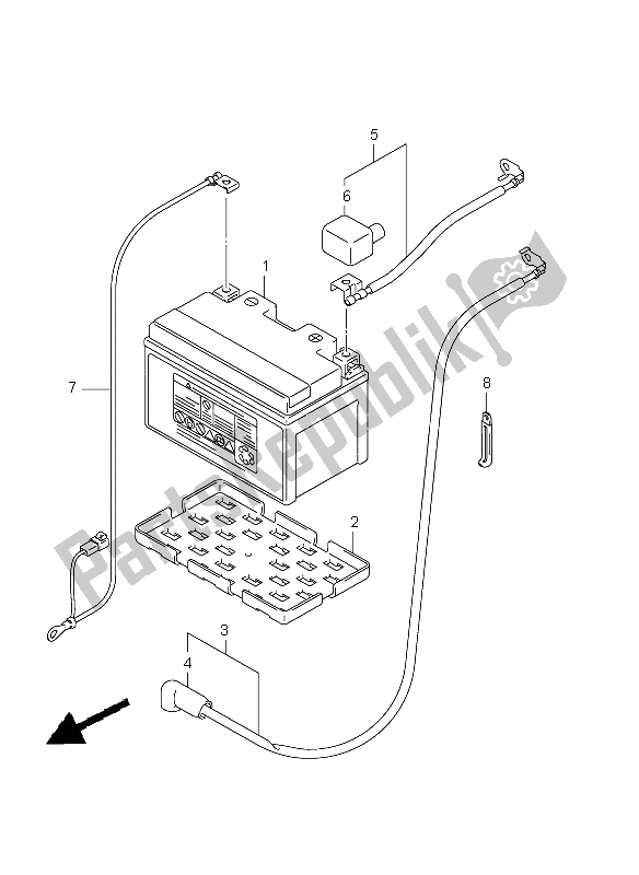 All parts for the Battery of the Suzuki GSX R 1000 2009