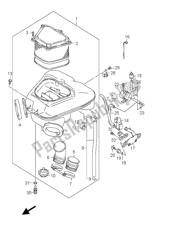 Todas las partes para Filtro De Aire de Suzuki GSX 1300R Hayabusa 2006