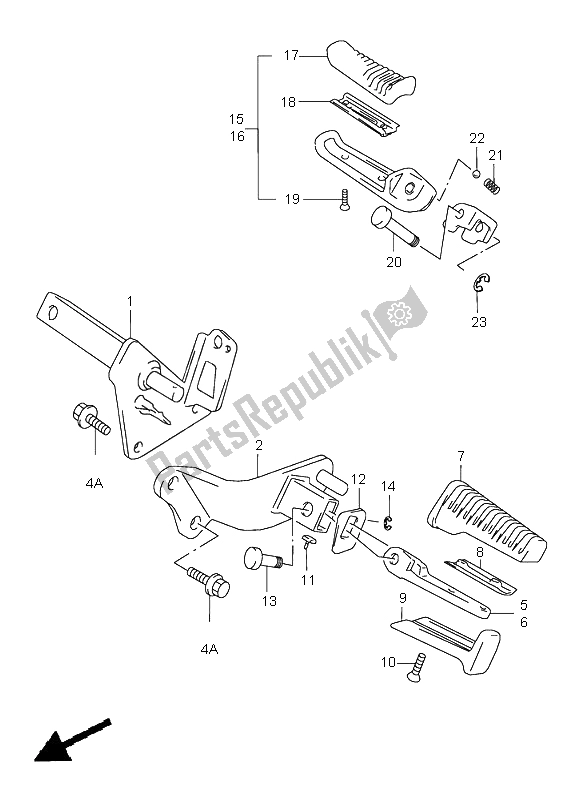 Todas las partes para Reposapiés de Suzuki VZ 800 Marauder 1999