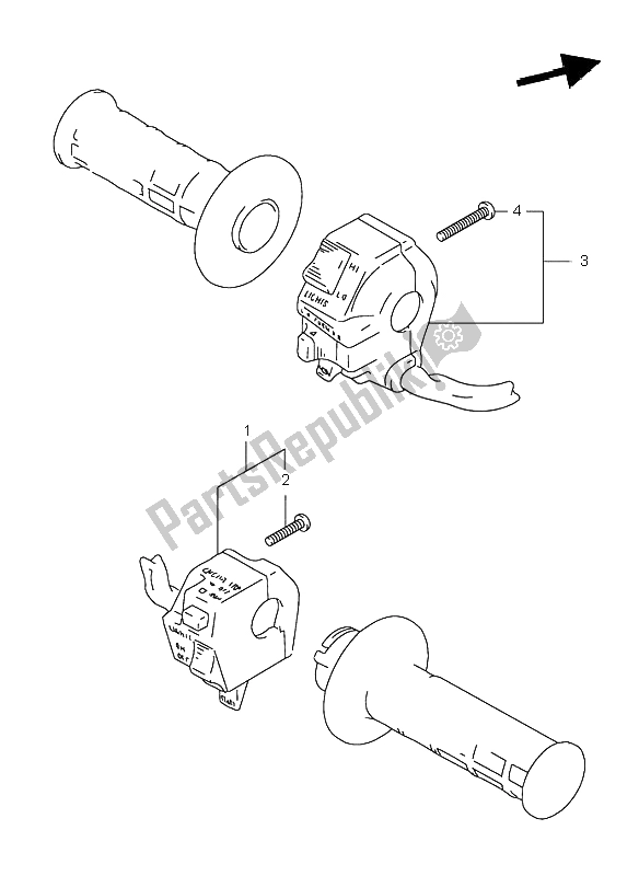 Tutte le parti per il Interruttore Maniglia del Suzuki DR 125 SE 2000