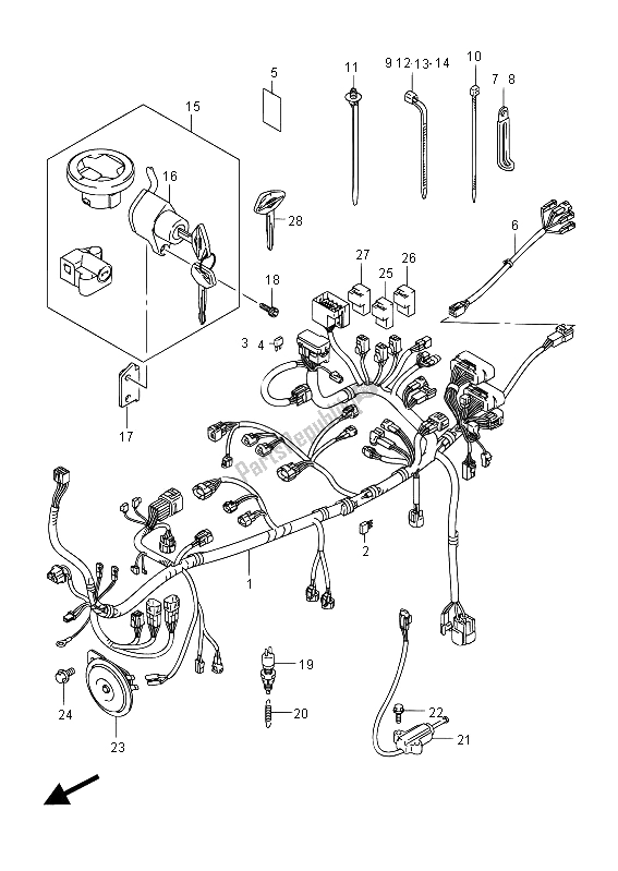 All parts for the Wiring Harness (vzr1800z E02) of the Suzuki VZR 1800 NZR M Intruder 2012