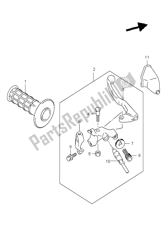 All parts for the Left Handle Lever of the Suzuki DR Z 400S 2001