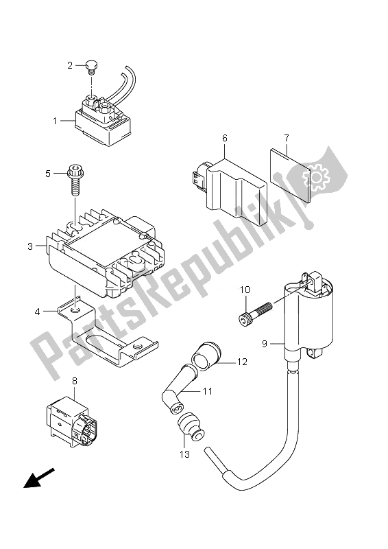 All parts for the Electrical of the Suzuki UH 125 Burgman 2010