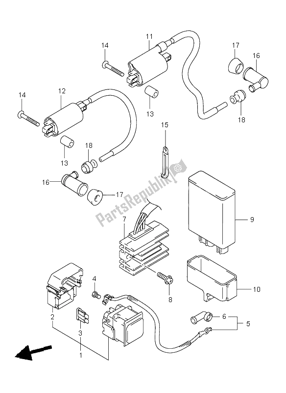 All parts for the Electrical of the Suzuki VL 250 Intruder 2000