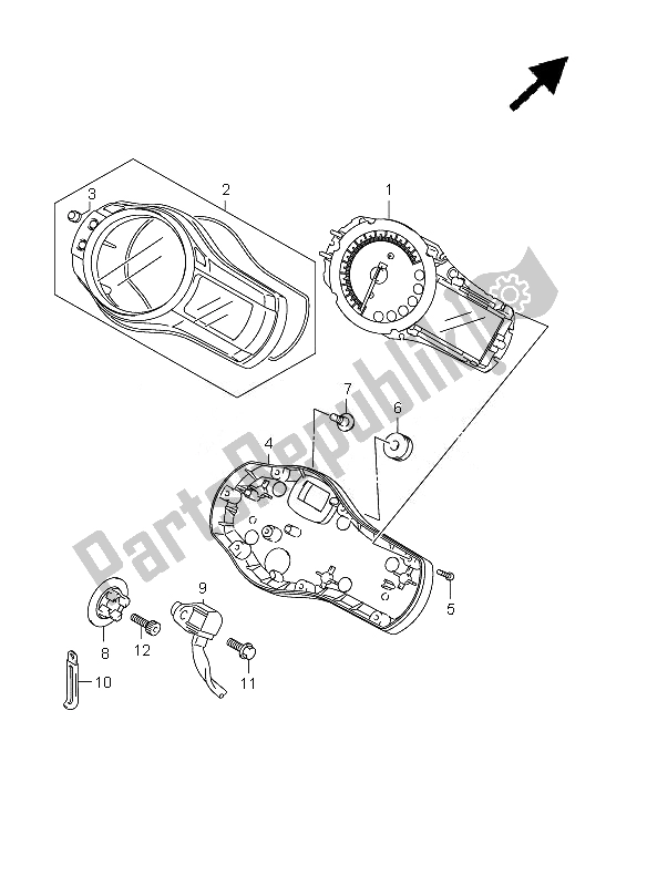 Toutes les pièces pour le Compteur De Vitesse (gsf650sa-sua) du Suzuki GSF 650 Nsnasa Bandit 2010