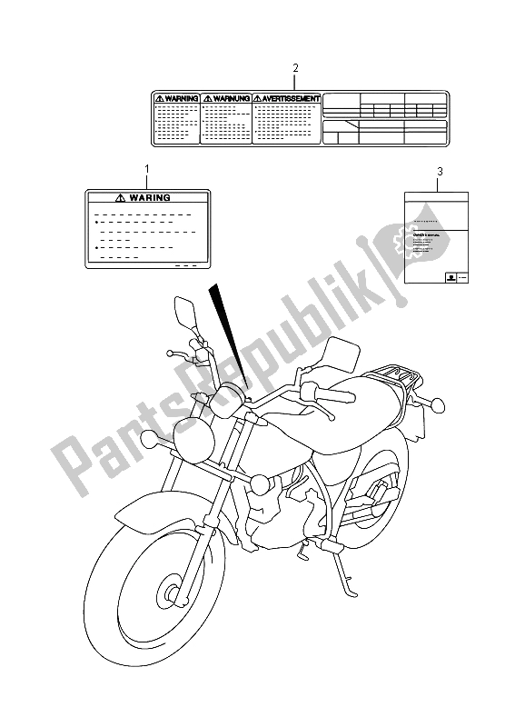Alle onderdelen voor de Label (e02) van de Suzuki RV 125 2015