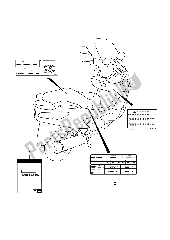 Tutte le parti per il Etichetta del Suzuki UH 200A Burgman 2015