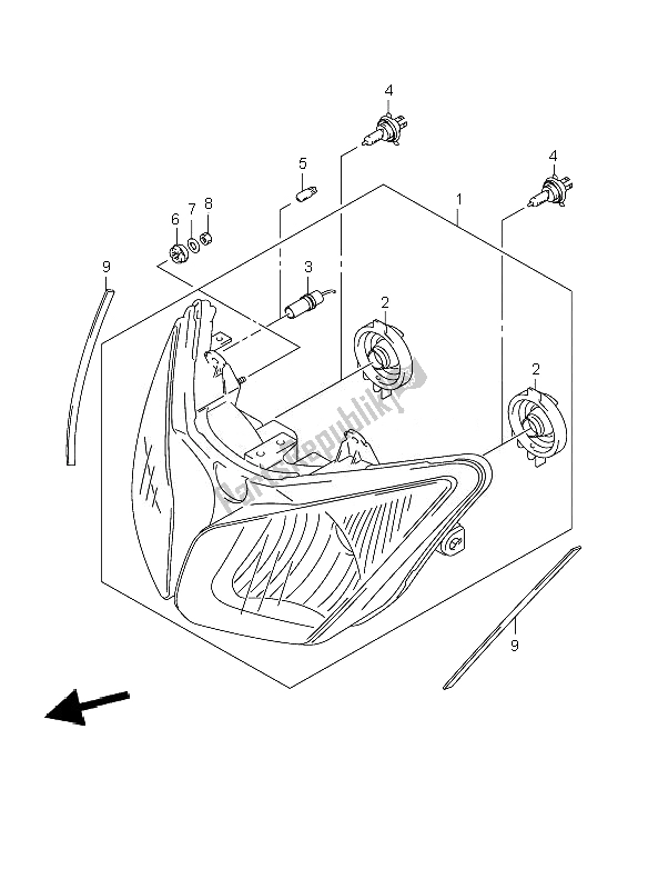 Todas las partes para Linterna Frontal (e19-p37) de Suzuki DL 1000 V Strom 2007