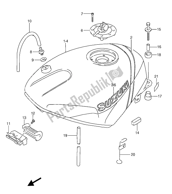 Todas as partes de Tanque De Combustível do Suzuki RGV 250 1992