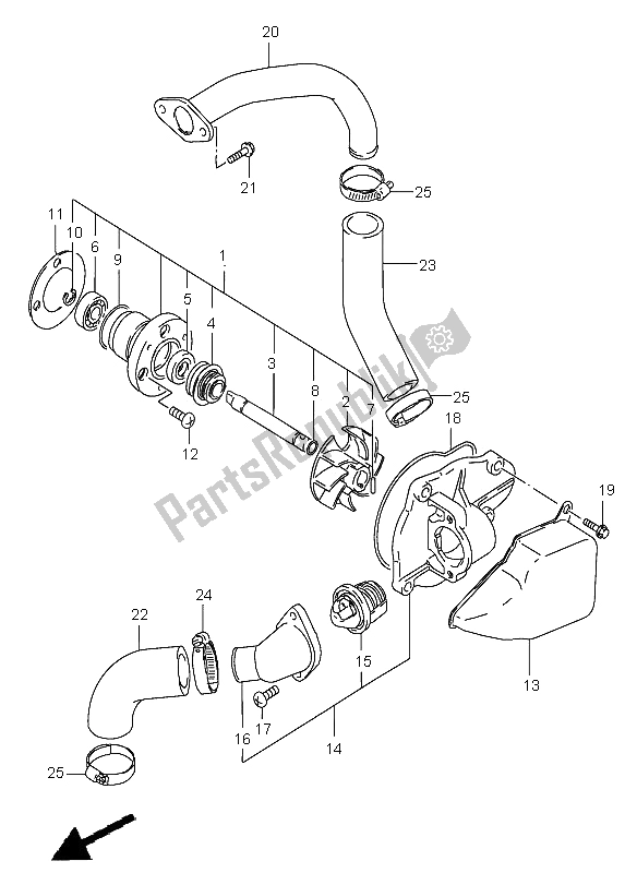 Todas las partes para Bomba De Agua de Suzuki VS 800 Intruder 2002