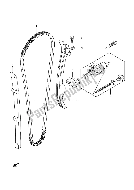 Tutte le parti per il Catena A Camme del Suzuki GW 250 Inazuma 2014
