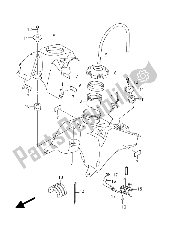 Tutte le parti per il Serbatoio Di Carburante del Suzuki DR Z 70 2012