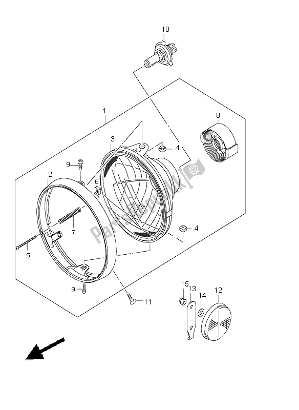 Tutte le parti per il Faro Anteriore (gsx1400 E24) del Suzuki GSX 1400 2004