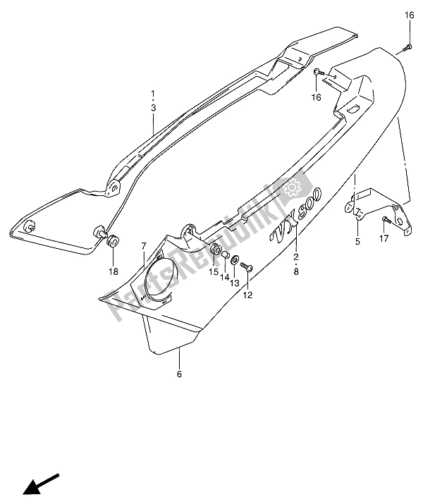 All parts for the Frame Cover of the Suzuki VX 800U 1991