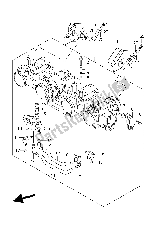 All parts for the Throttle Body of the Suzuki GSF 1250 Nsnasa Bandit 2008
