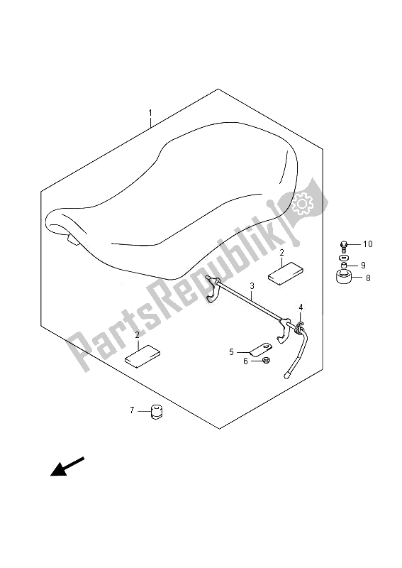 All parts for the Seat of the Suzuki LT Z 50 2014