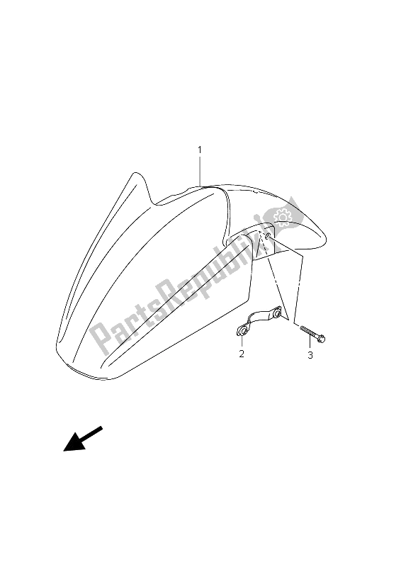 Tutte le parti per il Parafango Anteriore (gsf1250s E21) del Suzuki GSF 1250 SA Bandit 2012