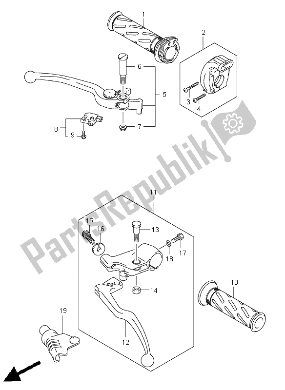 Tutte le parti per il Leva Della Maniglia del Suzuki SV 650 NS 2003