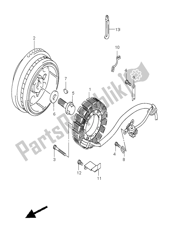 All parts for the Magneto of the Suzuki VL 800Z Volusia 2004