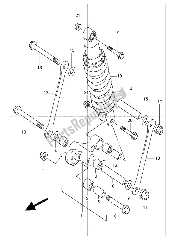 Todas las partes para Palanca De Amortiguación Trasera de Suzuki GSF 1200 NS Bandit 2001