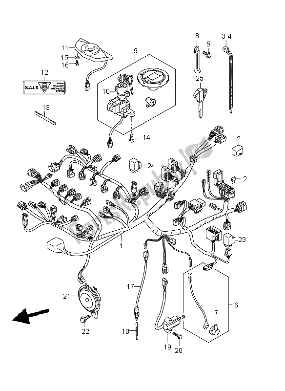 Toutes les pièces pour le Faisceau De Câbles (gsr600a-ua) du Suzuki GSR 600A 2007