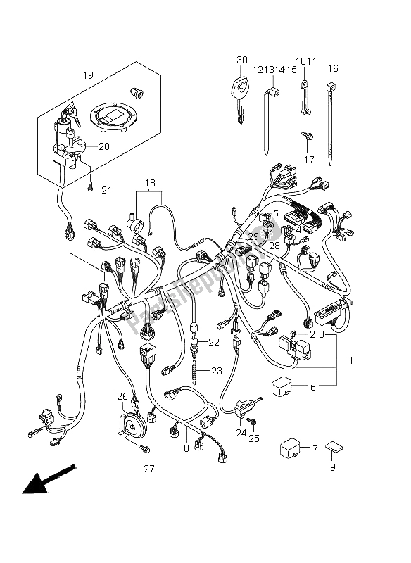 All parts for the Wiring Harness (gsf1250a E24) of the Suzuki GSF 1250A Bandit 2011