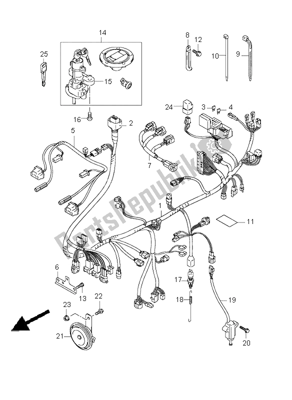 All parts for the Wiring Harness (sv650s-su) of the Suzuki SV 650 NS 2004