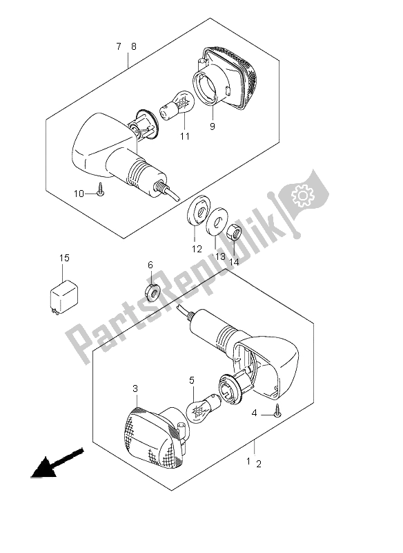 Todas as partes de Lâmpada De Sinalização (e24 F. No. 100196) do Suzuki GSX 1400 2002