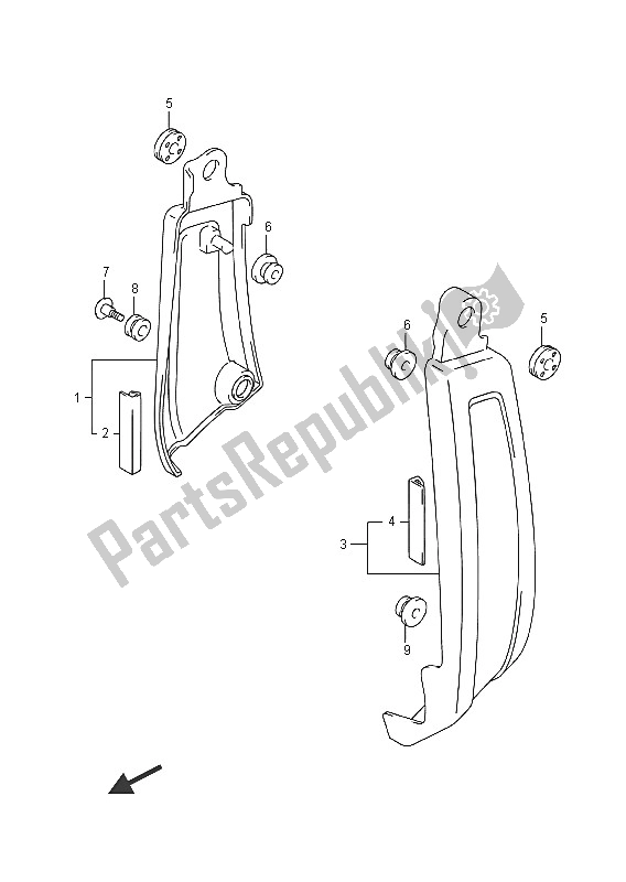 All parts for the Side Rear Cover (vzr1800uf E19) of the Suzuki VZR 1800 BZ M Intruder 2016