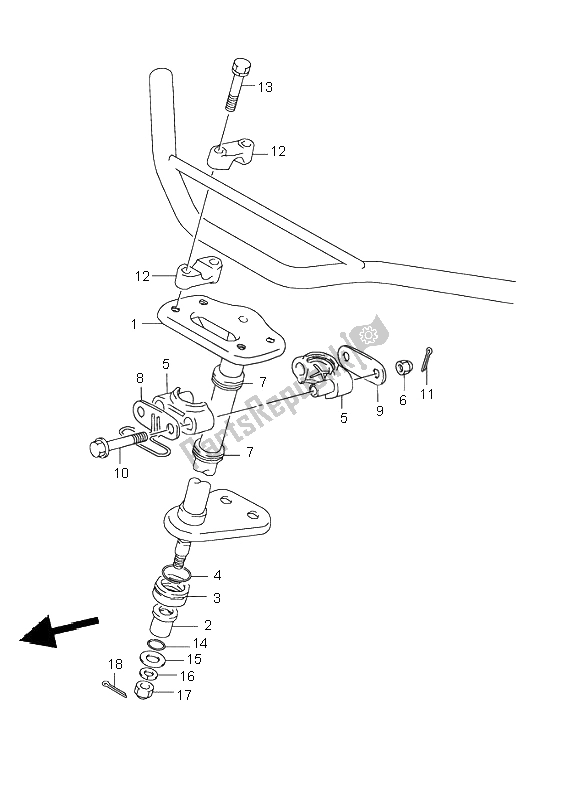 Todas as partes de Eixo De Direção do Suzuki LT 80 Quadsport 2002