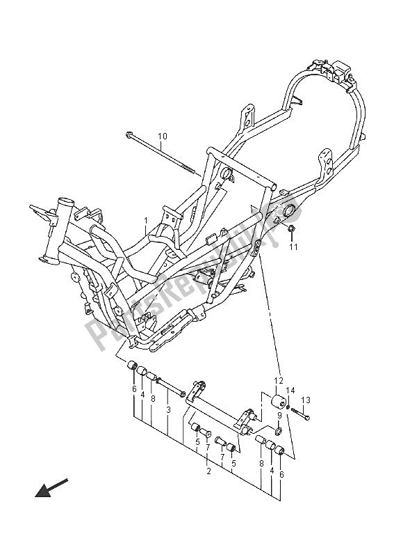 All parts for the Frame (an400za) of the Suzuki Burgman AN 400 ZZA 2016