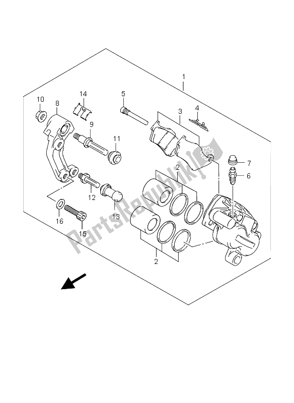 Todas as partes de Compasso De Calibre Frontal do Suzuki UH 125 Burgman 2005