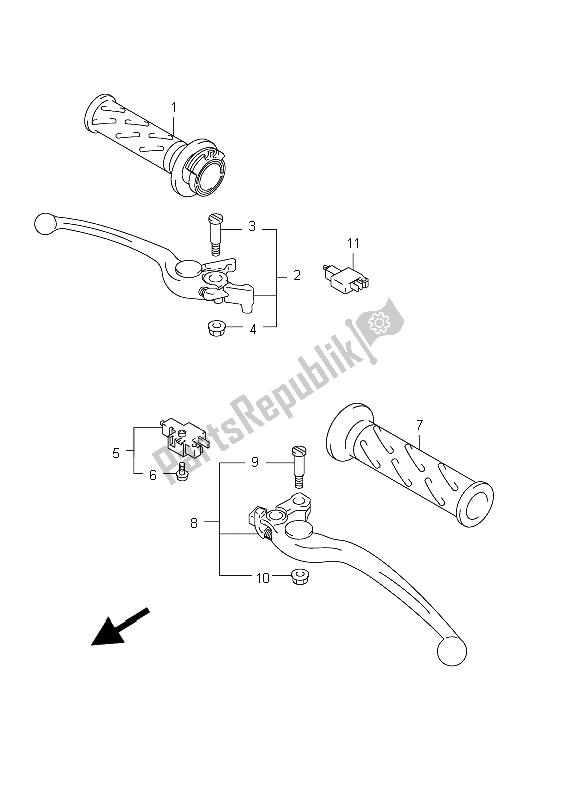 All parts for the Handle Lever (gsf1250sa E21) of the Suzuki GSF 1250 SA Bandit 2012