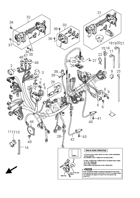 Todas las partes para Mazo De Cables (an650 E2-e19-p37) de Suzuki AN 650A Burgman Executive 2009