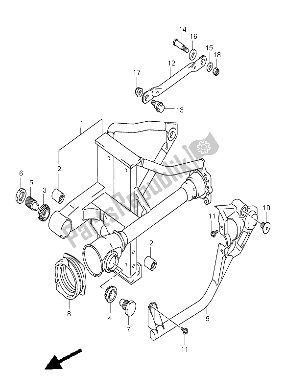 Toutes les pièces pour le Bras Oscillant Arrière du Suzuki VL 800 Volusia 2002